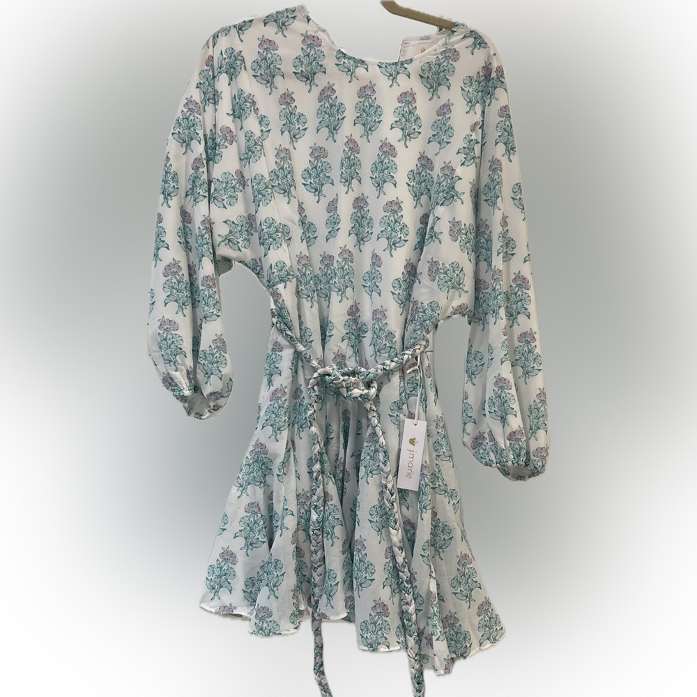 Floral Print Dress with Belt